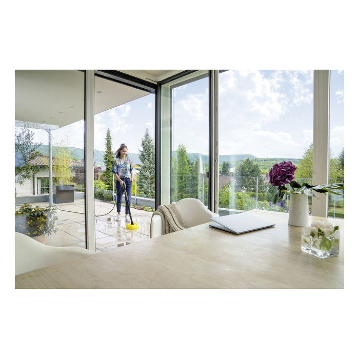 Kärcher K 2 Power Control Home Hidrolimpiadora de Alta Presión a 110 bar, 1400W, con Presión Regulable, 5m Manguera, Vertical, Color Negro/Amarillo