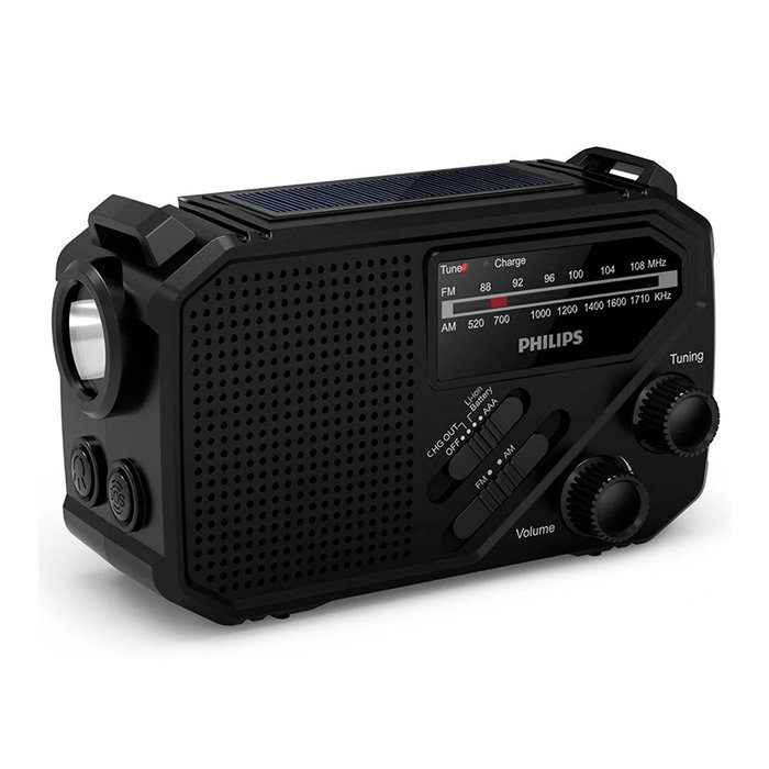 Philips Radio Portátil TAR1609/00 con Linterna y Carga Solar