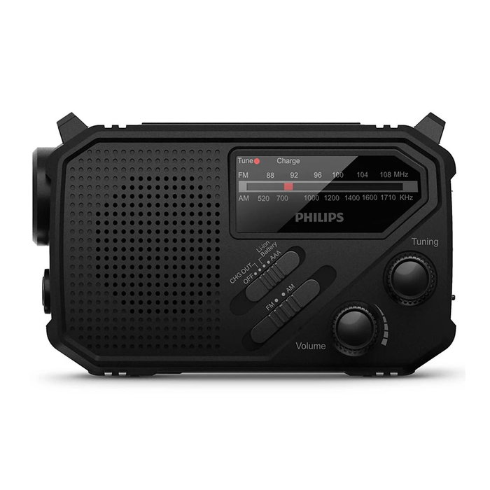 Philips Radio Portátil TAR1609/00 con Linterna y Carga Solar