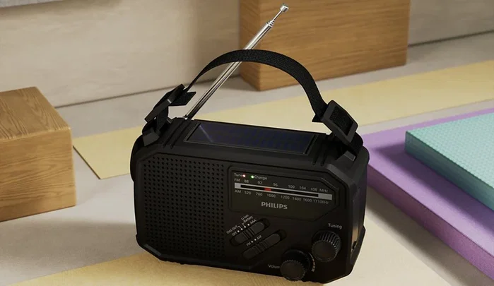 Philips Radio Portátil TAR1609/00 con Linterna y Carga Solar