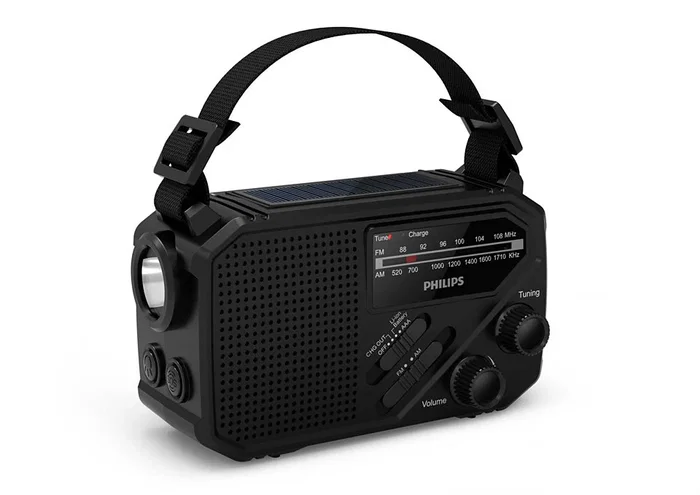 Philips Radio Portátil TAR1609/00 con Linterna y Carga Solar