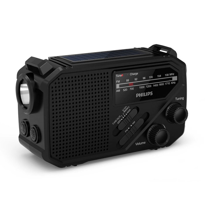 Philips Radio Portátil TAR1609/00 con Linterna y Carga Solar