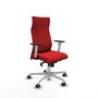 PIQUERAS Y CRESPO Sillón Albacete Rojo con Mecanismo Sincro y Base de Aluminio