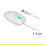 DeLOCK Ratón Óptico USB 3 Botones Blanco Ambidiestro 1200 DPI Iluminación LED Plug and Play para PC y Mac, Ref. 12537