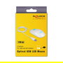 DeLOCK Ratón Óptico USB 3 Botones Blanco Ambidiestro 1200 DPI Iluminación LED Plug and Play para PC y Mac, Ref. 12537