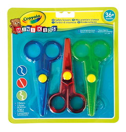 Crayola 81-8119 Tijeras Seguras Mimi Kids - 3 Tijeras con Corte Recto, Zigzag y Ondulado para Niños a Partir de 3 Años