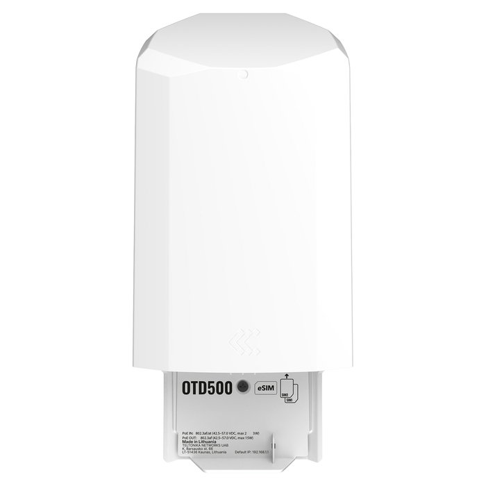 Teltonika Router OTD500 5G Outdoor Router, 2 Puertos PoE, Ethernet WAN/Gigabit, Ranura SIM, Blanco
