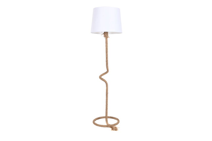 DKD Home Decor Lámpara de pie Cuerda Lino Marrón