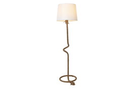 DKD Home Decor Lámpara de pie Cuerda Lino Marrón