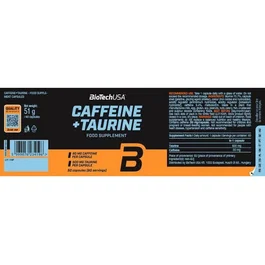 BIOTECHUSA Caffein + Taurine - 60 Cápsulas