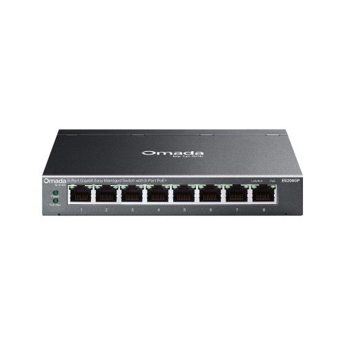 TP-Link ES208GP Switch Gestionado L2 Gigabit Ethernet PoE DIN Rail Negro 8 Puertos TP-Link ES208GP Switch Gestionado L2 Gigabit Ethernet PoE DIN Rail Negro 8 Puertos