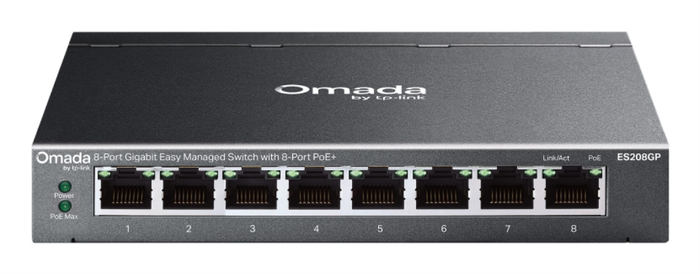 TP-Link Omada ES208GP Switch Gestionado L2 Gigabit PoE+ 64W TP-Link Omada ES208GP Switch Gestionado L2 Gigabit PoE+ 64W