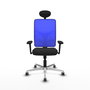 PIQUERAS Y CRESPO Silla de oficina Motilla con mecanismo Sincro, Azul y Negro