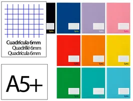 Liderpapel Libreta Smart A5+ de 32 hojas Cuadro 6mm con margen