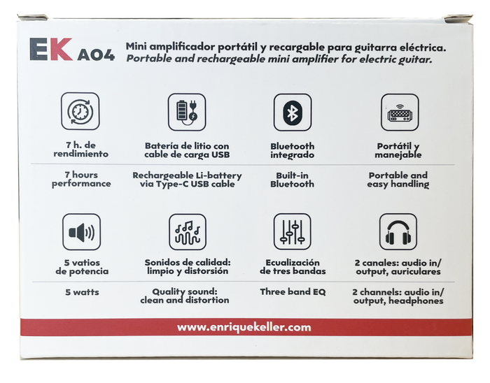 Amplificador Ek Recargable con Bluetooth
