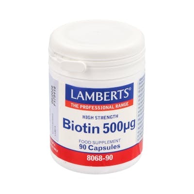 Lamberts Biotina 500 µg 90 Cápsulas | Apoyo para Piel, Cabello y Sistema Nervioso | Vegano Lamberts Biotina 500 µg 90 Cápsulas | Apoyo para Piel, Cabello y Sistema Nervioso | Vegano