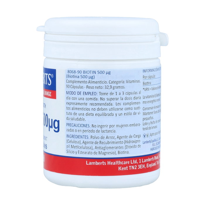 Lamberts Biotina 500 µg 90 cápsulas