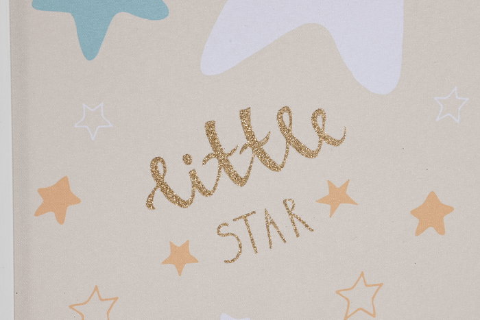 DKD Home Decor Cuadro Lienzo PS Azul Rosa Verde Beige Stars 1.8 x 40 x 30 cm (12 Unidades)