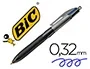 Bic Bolígrafo 4 Colores Retráctil con Grip Ergonómico, Punta 1 mm, Trazo 0,32 mm, 8 km de Escritura, Color Negro