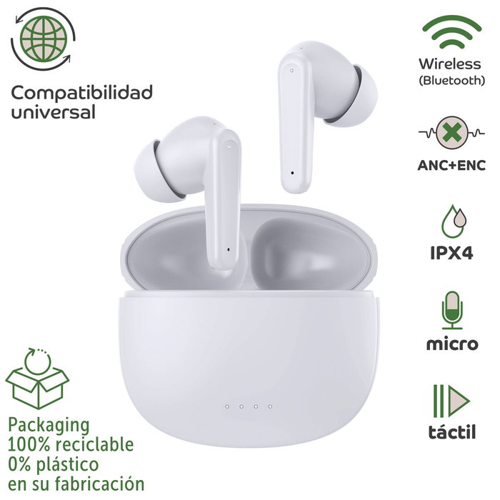 Myway MWHPH0028 Auriculares Bluetooth con Cancelación de Ruido Blanco