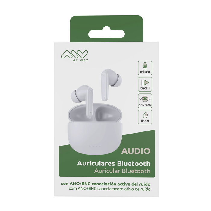 Myway MWHPH0028 Auriculares Bluetooth con Cancelación de Ruido Blanco