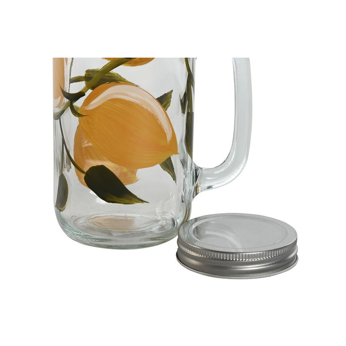 DKD Home Decor Taza de Cristal Limones 650ml Amarillo