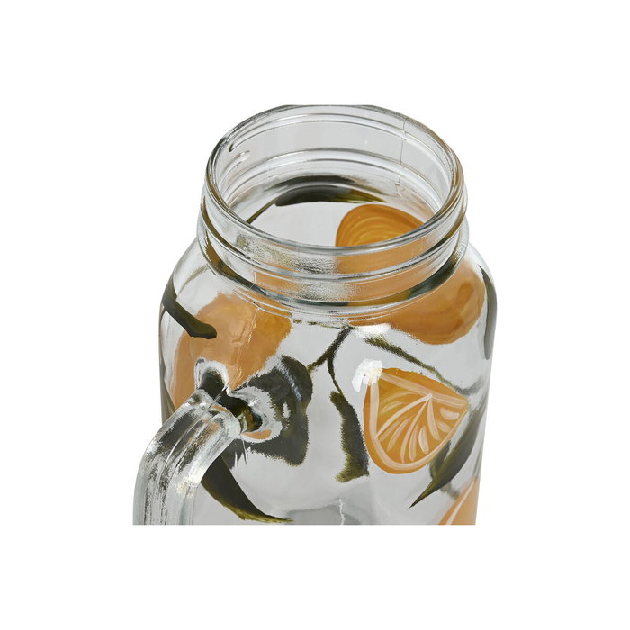 DKD Home Decor Taza de Cristal Limones 650ml Amarillo