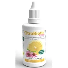 SANITAS Citrobiotic Aktiv+ 60 ml - Extracto de semilla de pomelo y equinácea con vitamina C - Apoyo al sistema inmunitario - Complemento alimenticio apto para veganos - 60Ml Bio