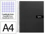 Liderpapel Cuaderno Espiral A4 Micro Crafty Negro 120 Hojas 90g Cuadro 5mm