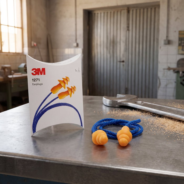 3M Tapones Auditivos Reutilizables 1271 Naranja con Cordón 3M Tapones Auditivos Reutilizables 1271 Naranja con Cordón
