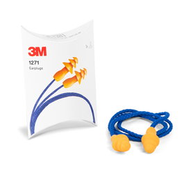 3M Tapones Auditivos Reutilizables 1271 Naranja con Cordón
