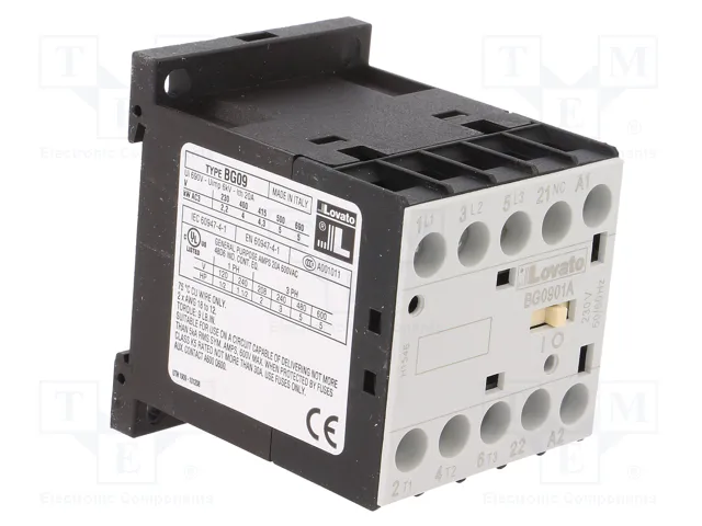 LOVATO ELECTRIC Contactor BG 3-polar 9A 230VAC