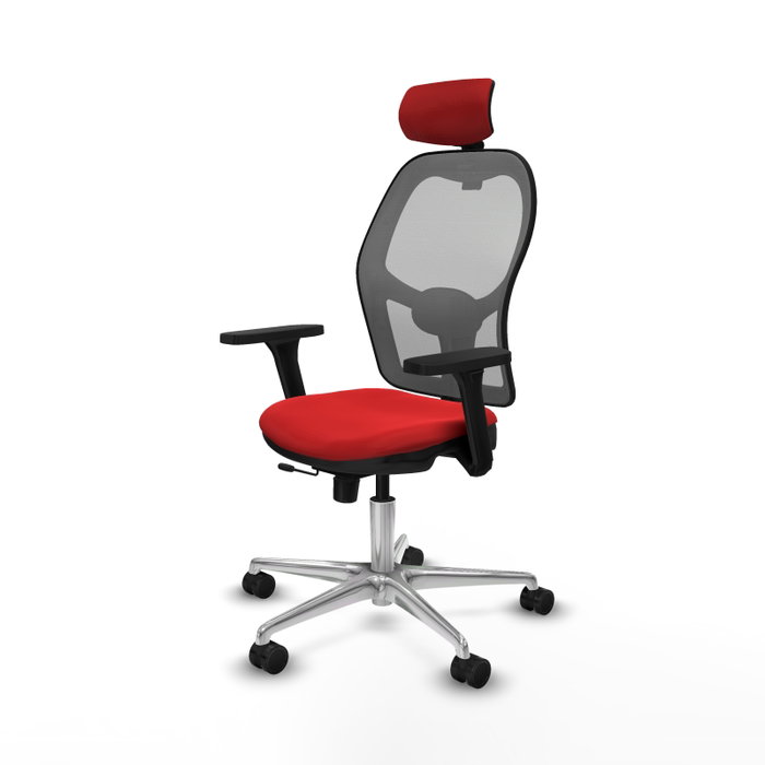 PIQUERAS Y CRESPO Silla de oficina Jorquera con mecanismo Sincro/Traslack, Rojo/Gris