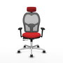 PIQUERAS Y CRESPO Silla de oficina Jorquera con mecanismo Sincro/Traslack, Rojo/Gris