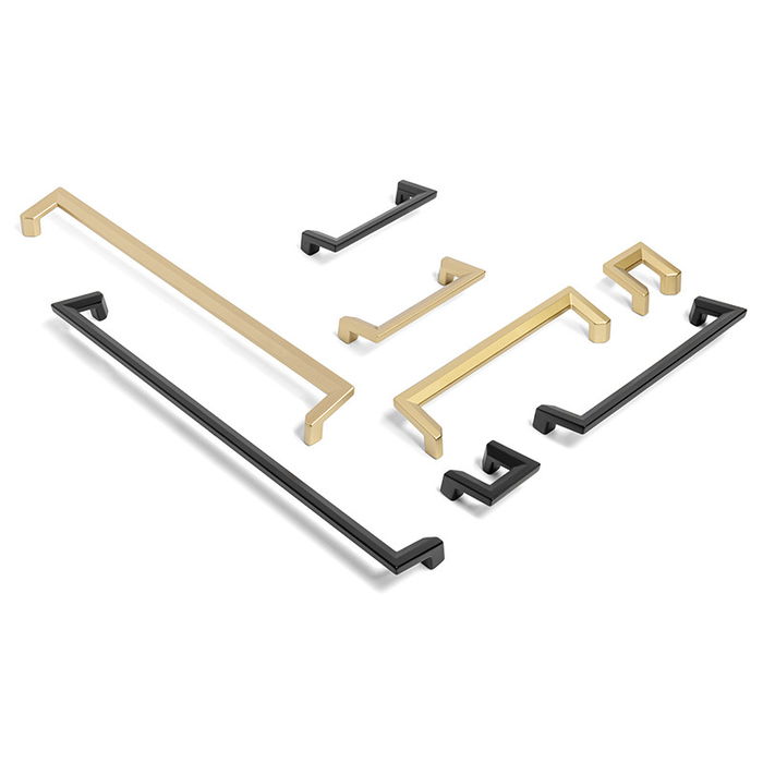 Giusti Tirador Zamak Celso Negro Mate Oro Satinado Distancia Agujeros 32Mm