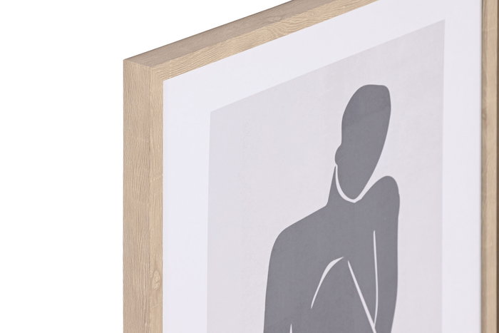 DKD Home Decor Cuadro Scandi Gris Blanco 2.5 x 60 x 45 cm (8 Unidades)