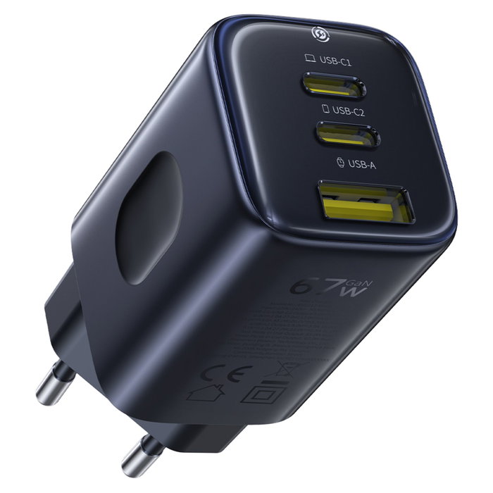Baseus PicoGo AE11 Cargador Rápido 67W 2C+U Negro