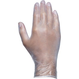 Juba Guantes de Vinilo Desechables sin Polvo, Transparente, Talla 7, Caja de 100 uds