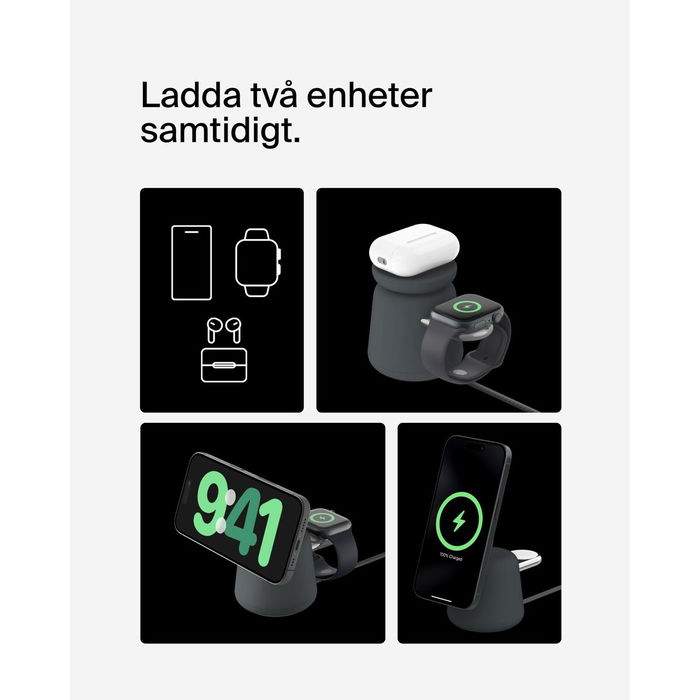 Belkin WIZ027vfH36 BOOST Charge PRO 15W Qi2 2 en 1 MagSafe Dock de Carga Rápida Belkin WIZ027vfH36 BOOST Charge PRO 15W Qi2 2 en 1 MagSafe Dock de Carga Rápida