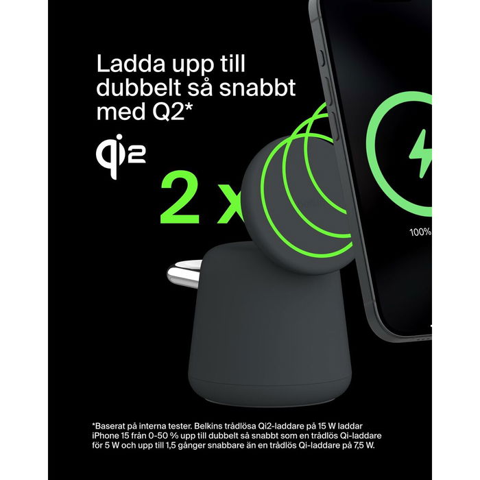 Belkin WIZ027vfH36 BOOST Charge PRO 15W Qi2 2 en 1 MagSafe Dock de Carga Rápida Belkin WIZ027vfH36 BOOST Charge PRO 15W Qi2 2 en 1 MagSafe Dock de Carga Rápida
