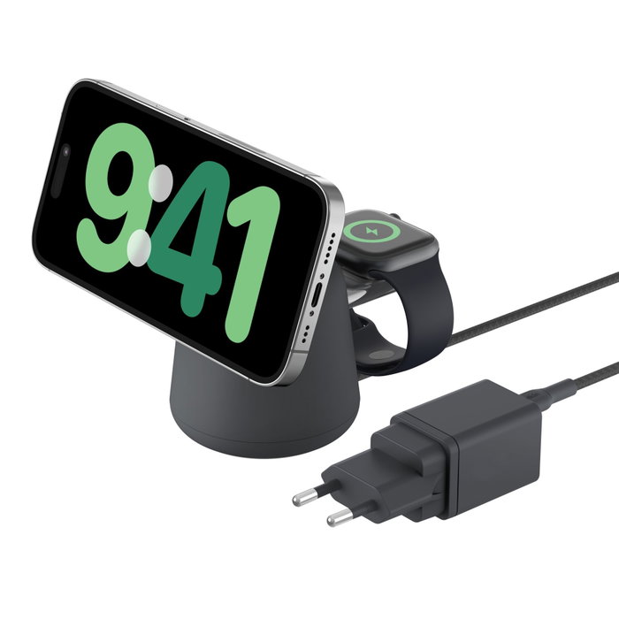 Belkin BoostCharge Pro Cargador inalámbrico 2 en 1 15W Qi2 Carbón vegetal Belkin BoostCharge Pro Cargador inalámbrico 2 en 1 15W Qi2 Carbón vegetal