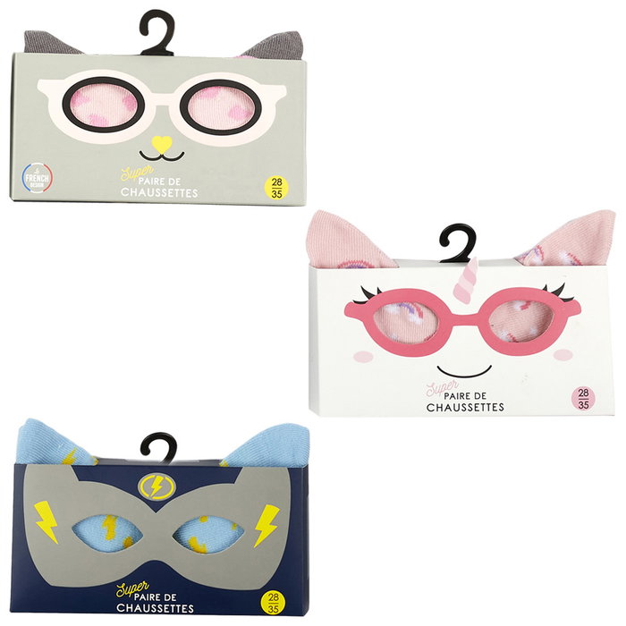 The Concept Factory Calcetines Infantiles Licorne Modelos Surtidos Unicornio Gato Superhéroe