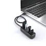Vention VAS-J43-B015 Hub USB 2.0, 4 Puertos, Negro, Cable de 15 cm, Plug & Play, Compatible con Windows y macOS