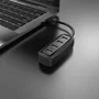 Vention VAS-J43-B015 Hub USB 2.0, 4 Puertos, Negro, Cable de 15 cm, Plug & Play, Compatible con Windows y macOS