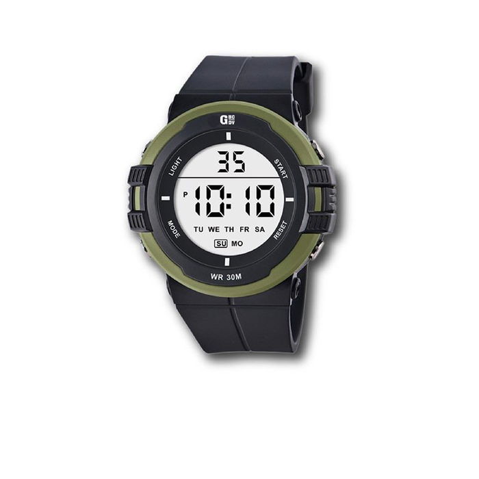 GBody Reloj Digital para Hombre LCD con Luz LED Blanca y Resistencia al Agua WR30, Incluye Estuche