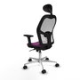 PIQUERAS Y CRESPO Silla de oficina Jorquera con mecanismo Sincro, Morado y Blanco