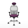 PIQUERAS Y CRESPO Silla de oficina Jorquera con mecanismo Sincro, Morado y Blanco
