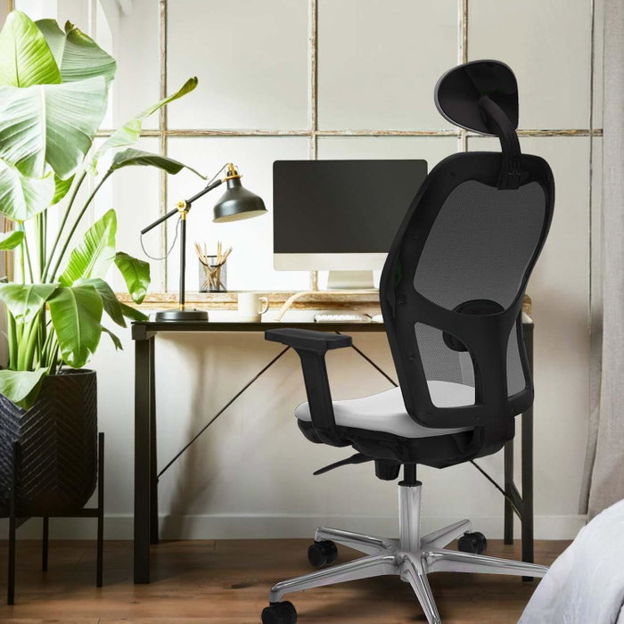 PIQUERAS Y CRESPO Silla de oficina Jorquera con mecanismo Sincro, Morado y Blanco PIQUERAS Y CRESPO Silla de oficina Jorquera con mecanismo Sincro, Morado y Blanco