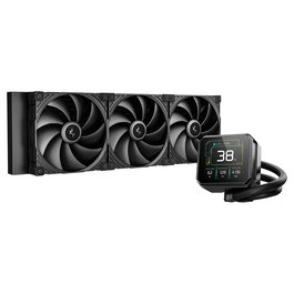 DeepCool Spartacus 420 Kit de Refrigeración Líquida AIO, Radiador 420 mm de 3 Ventiladores de 140 mm, Pantalla TFT de 3.4", Negro