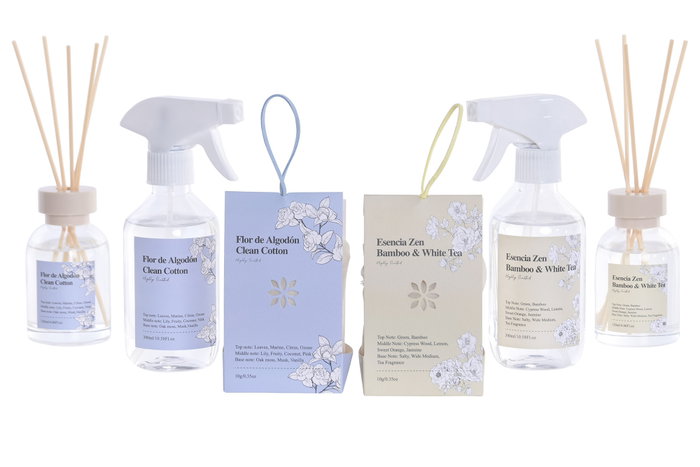 DKD Home Decor Ambientador de Cristal Algodón y Bambú 120 ml DKD Home Decor Ambientador de Cristal Algodón y Bambú 120 ml